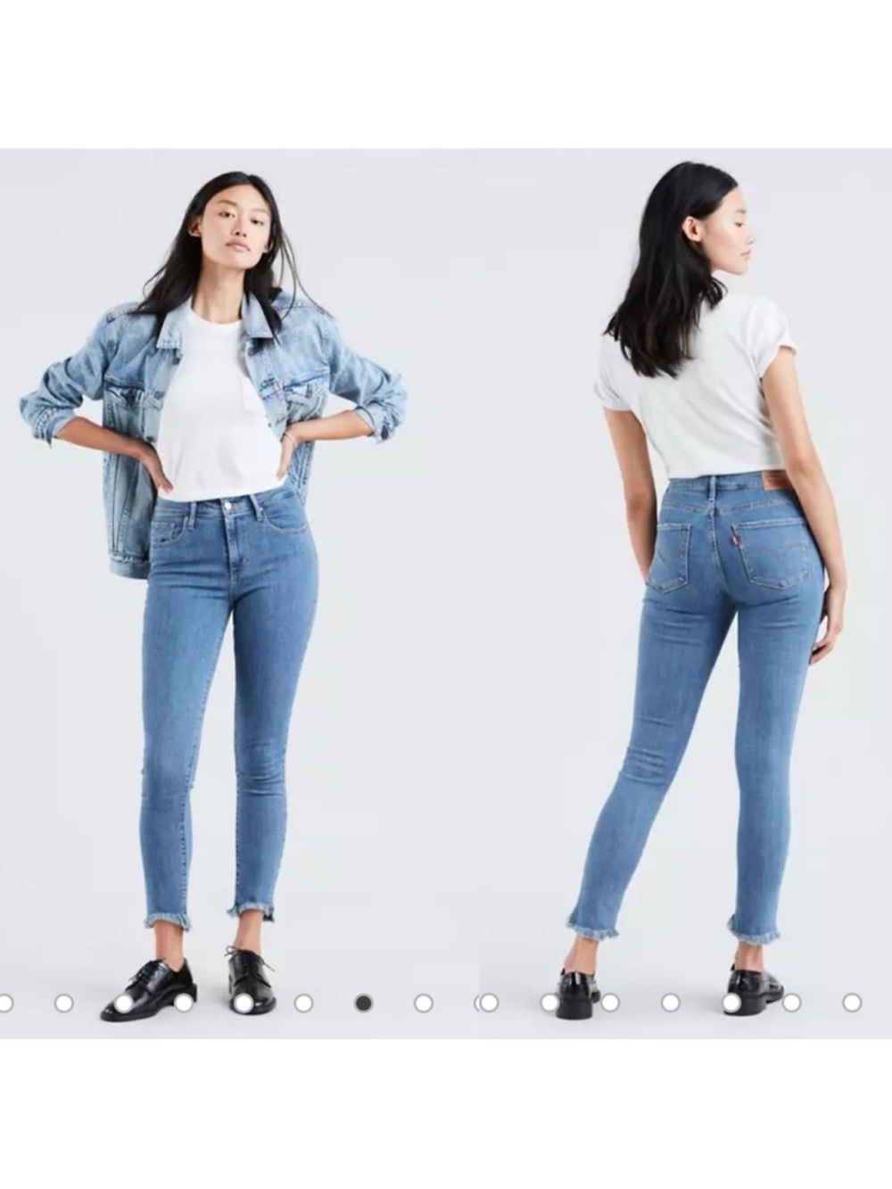Levi's 711 Cropped High-Rise Skinny Jeans in Light Blue Denim. waist 27
